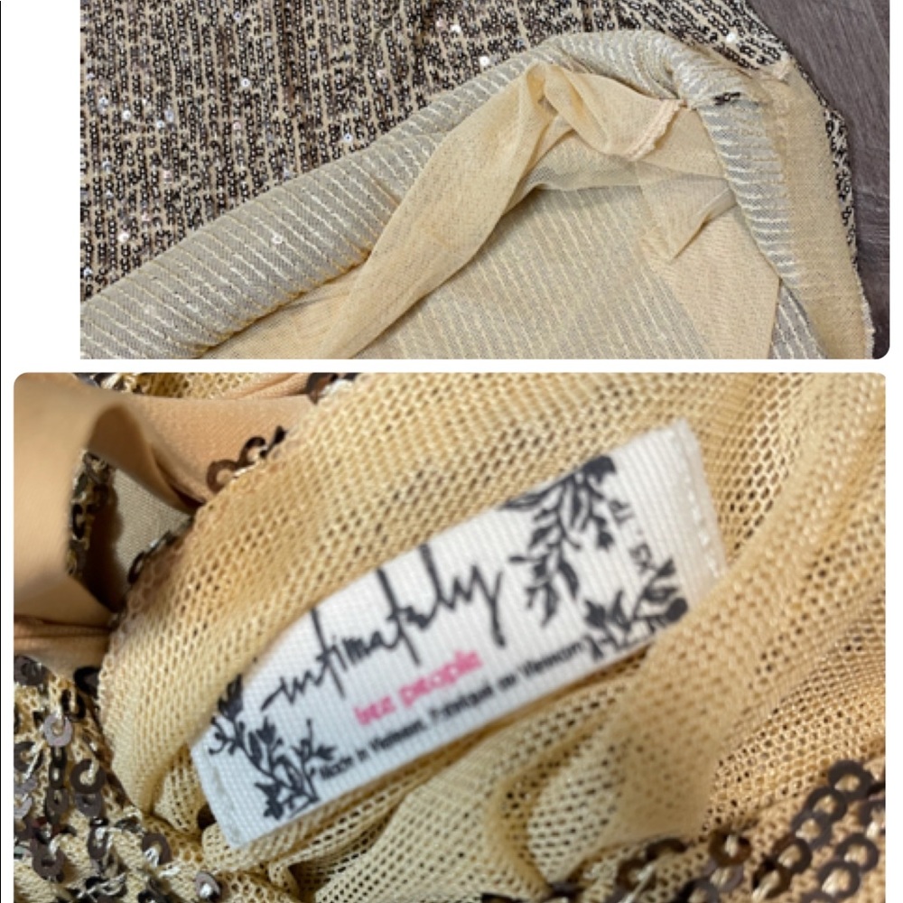 NWT M Free People Gold rush sequin party GOLD - Picture 10 of 11